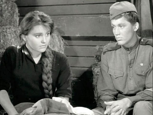 Жанна Прохоренко и Владимир ИВАШОВ (кадр из фильма «Баллада о солдате»)