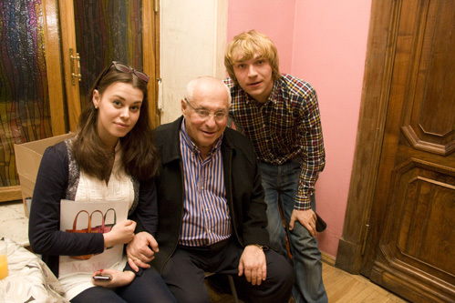 Дочь юбиляра Саша с отцом и мужем Дмитрием БУРУКИНЫМ