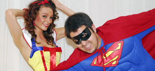 Кристина - Александр Компанеец, как и положено продюсеру облачился в костюм Супермена.