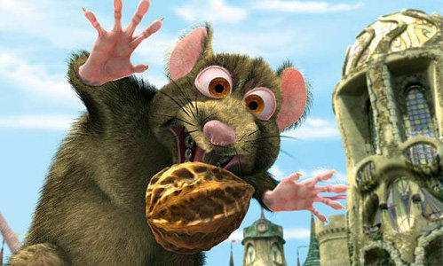 Кадр из мультфильма. Злобный крыс надеется заполучить волшебный орех