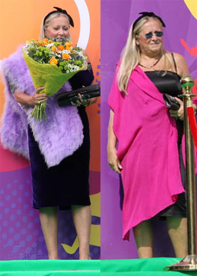 Татьяна Михалкова на открытии (слева) и на закрытии (справа) кинофестиваля: найдите 10 отличий 