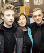 С сыном Степаном и женой Юлей