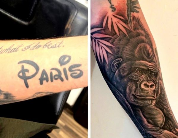 Экс-жених Пэрис Хилтон перекрыл тату с ее именем гориллой