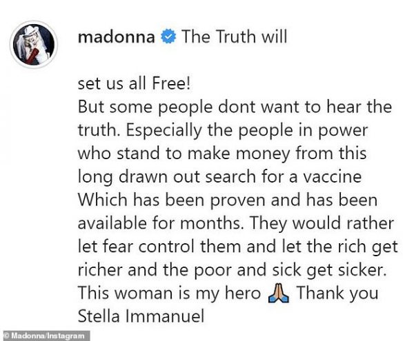Мадонна заявила о коронавирусной афере - Ее пост о ковид тут же удалили