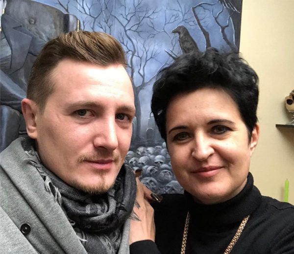 Елена Голунова с сыном Владом Кадони