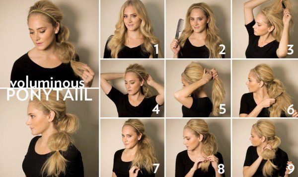 Как красиво сделать хвост на средние, длинные и короткие волосы - пошаговые инструкции, фото, видео