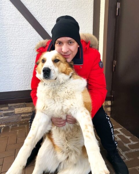 Вячеслав Зинуров с собакой