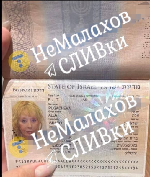 Паспорт Аллы Пугачевой, фото: телеграмм