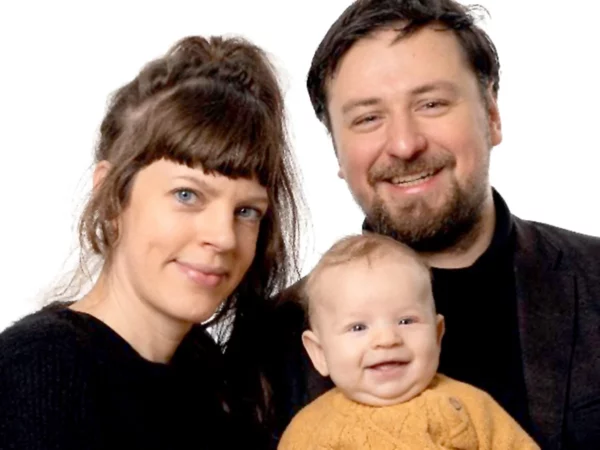 Евгений Андреевич Леонов с женой Линой и сыном Мио.