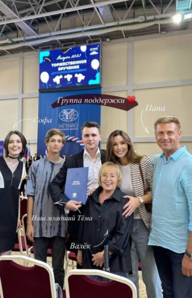 Родственники поздравили сына Анастасии Заворотнюк с окончанием учебы