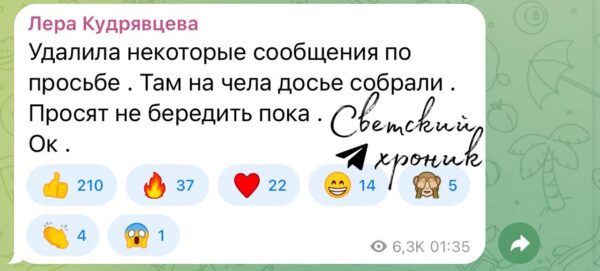 "На чела досье собрали", - Лера Кудрявцева осадила Разина за комментарии ее развода, а потом удалила сообщение