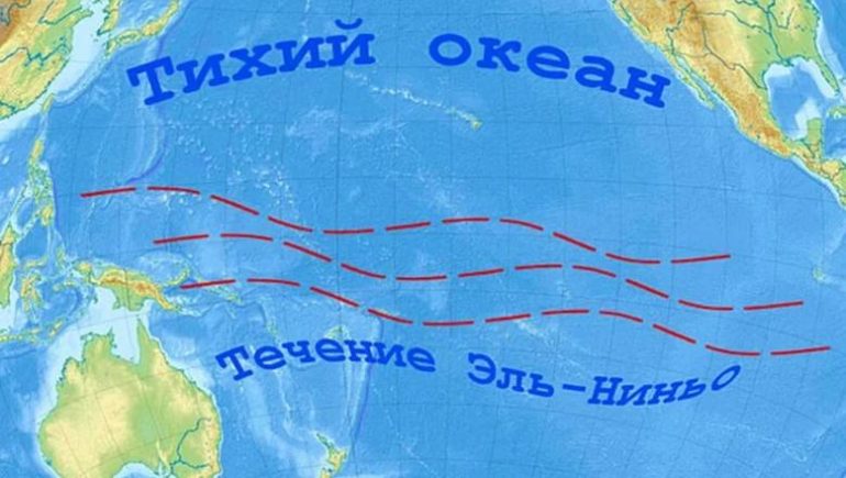 Перуанское течение на карте