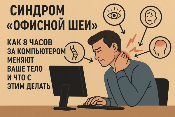 Синдром «офисной шеи»: как не превратить свой позвоночник в унылый офисный кактус