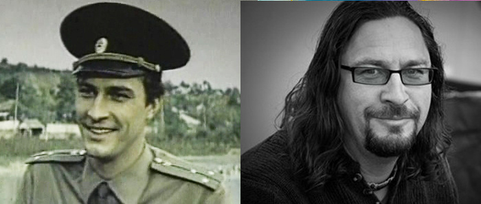 На первой фотографии Андрей Алёшин в фильме "Тихая застава" (1985)