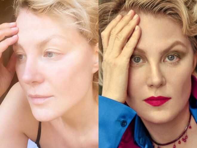 «Как будто рождена с помадой»: зачем Юлия Пересильд брала косметичку в космос, и почему звезды не боятся показать себя без макияжа