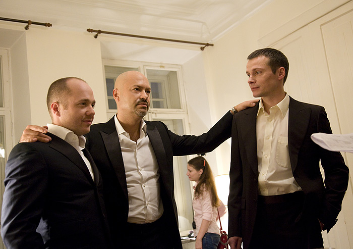 Андрей Кузрчев, Федор Бондарчук, Евгений Стычкин в х\ф «Про любоff»