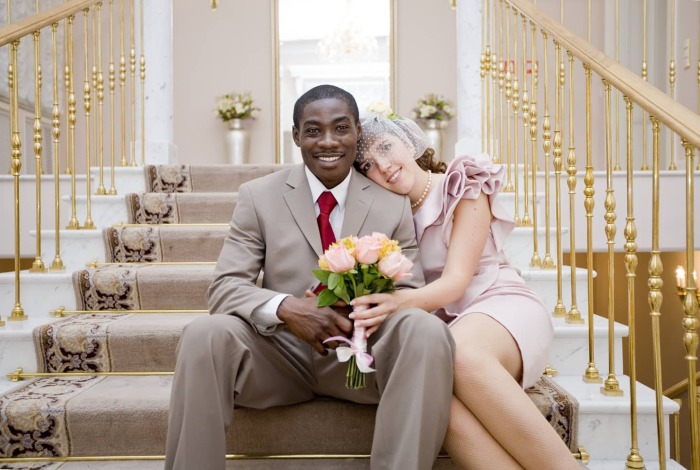 Наталья и Франк Сакадо в день свадьбы. 