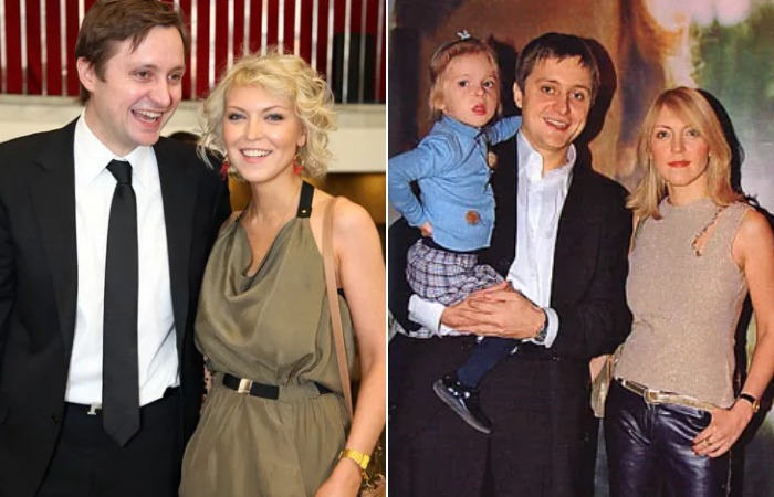 Артем Михалков с первой женой и дочкой.