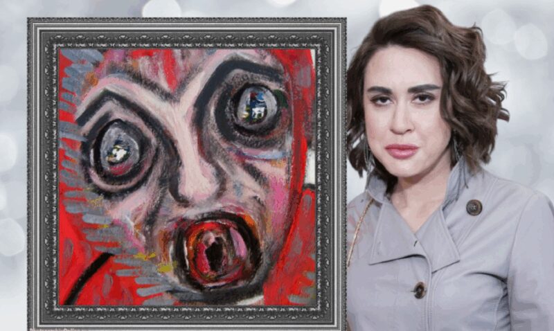 Татьяна Плаксина и ее живописное творение.