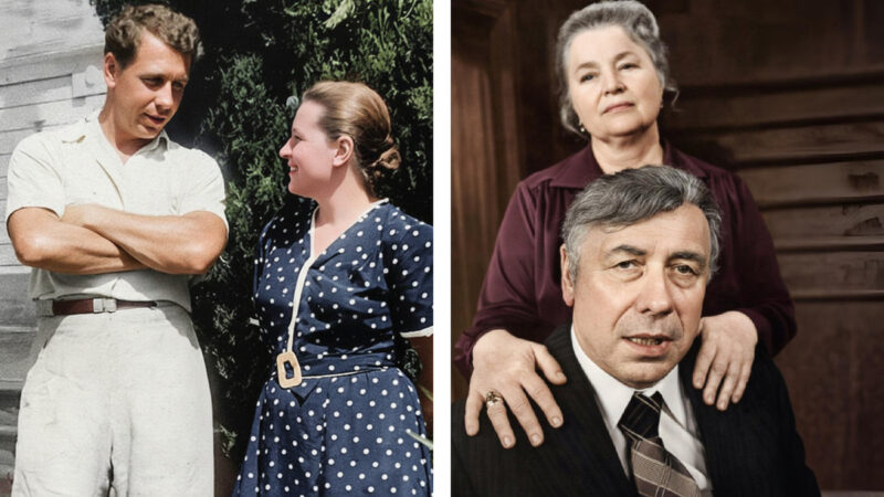 Анатолий Папанов и его верная спутница Надежда Каратаева.