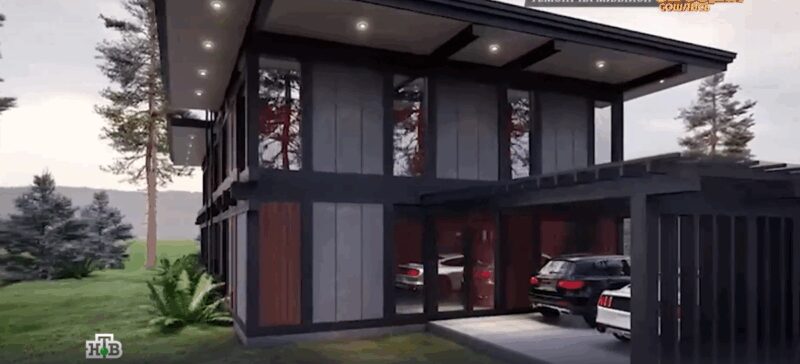 Александр Жулин с супругой Натальей Михайловой на фоне строящегося дома.