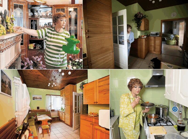 Небольшая, но функциональная кухня в доме артистки