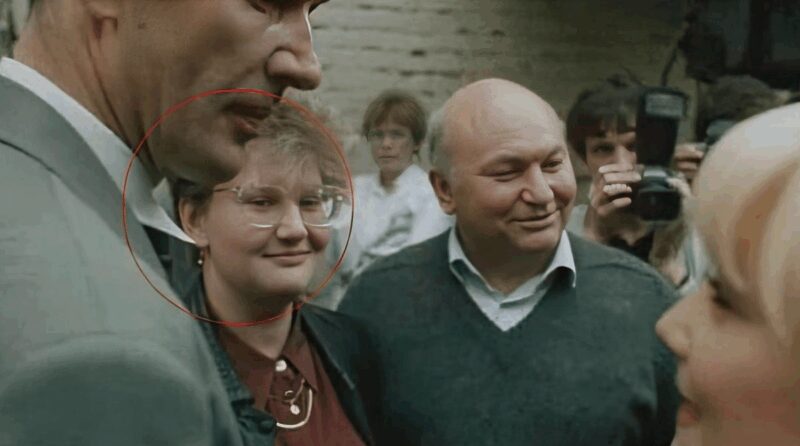 Елена Батурина и Юрий Лужков на кадрах фильма «Гений», 1991 год