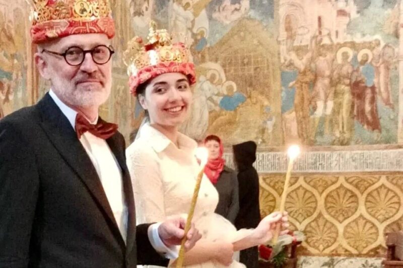 Александр Гордон и его пятая жена, арфистка София Каландадзе, чей брак оказался непродолжительным.