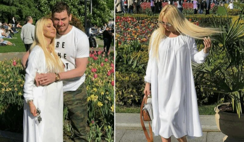Беременная Лера Кудрявцева в объятиях мужа Игоря Макарова.