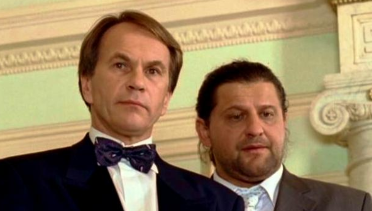 Кадр из фильма «Узкий мост» с коллегой Алексеем Гуськовым