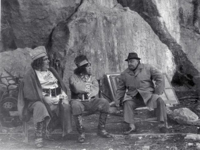 Александр Роу за работой на съёмках фильма «Золотые рога» (1972).