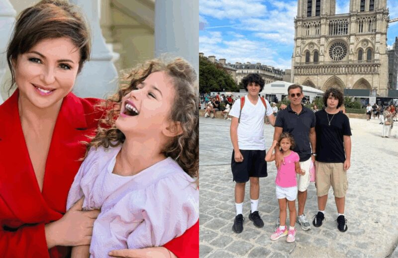 Анна Банщикова в окружении своих детей – двух сыновей и дочери.