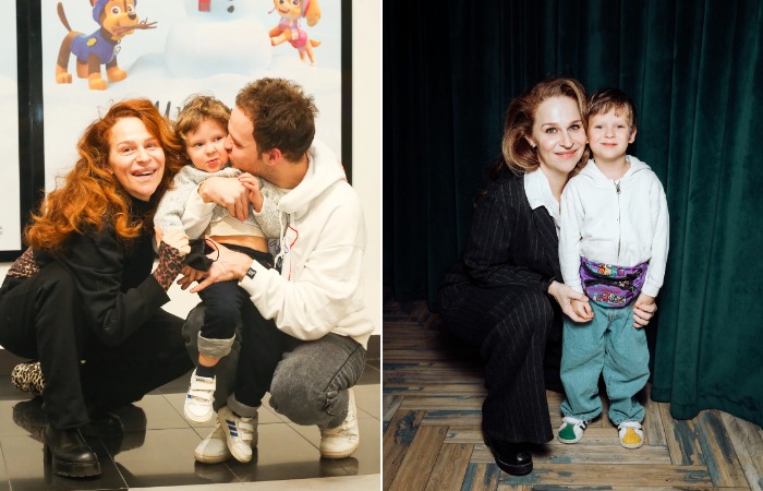 Агриппина Стеклова с сыном и внуком.