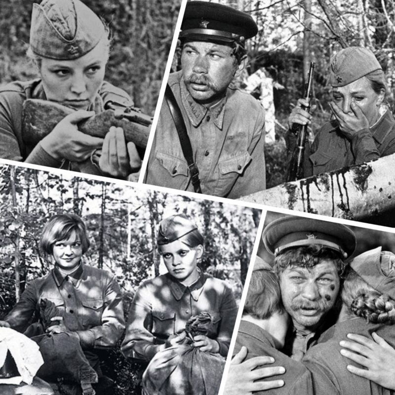 Эмоциональные кадры из культовой картины Станислава Ростоцкого «А зори здесь тихие…» (1972).