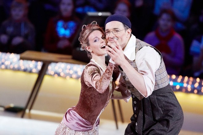 Егор Бероев и фигуристка Екатерина Гордеева на шоу «Ледниковый период» в 2008 году.