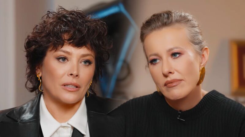 Актриса Екатерина Волкова и журналист Ксения Собчак на интервью