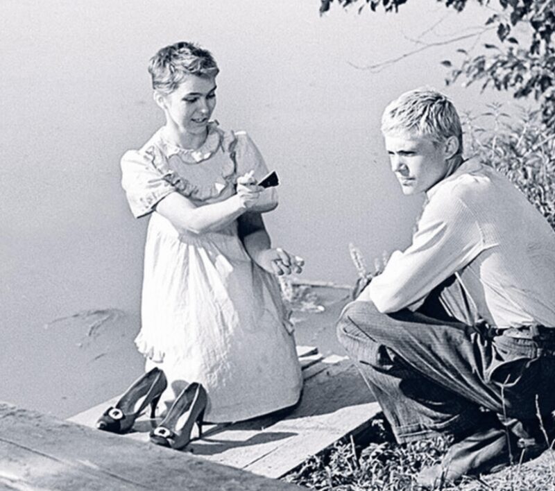 Борис Токарев и Людмила Гладунко на съёмках 