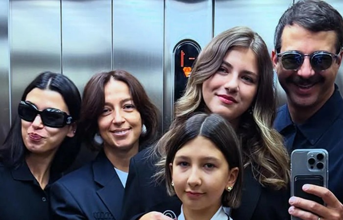 Наталья Кикнадзе и Иван Ургант с дочками.