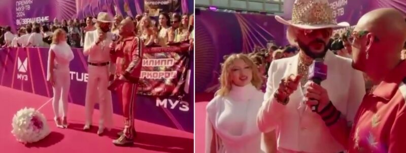 Филипп Киркоров и Маргарита Овсянникова на красной дорожке.