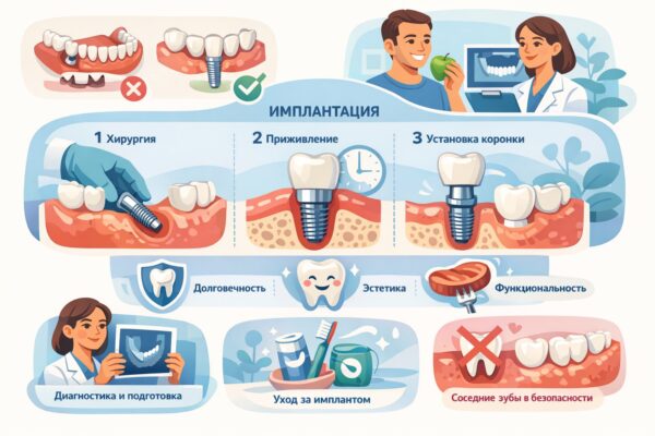 Что такое имплантация зубов и как проходит установка импланта