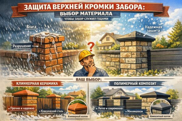 Финальный штрих или защита от разрушения? Как выбрать колпаки и парапеты для забора
