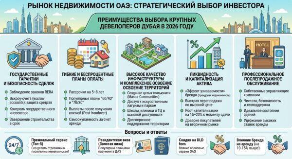 Почему стоит покупать недвижимость у крупнейших застройщиков Дубая: 5 преимуществ 2026