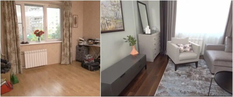 Современный интерьер квартиры Ольги Зарубиной после работы дизайнеров.