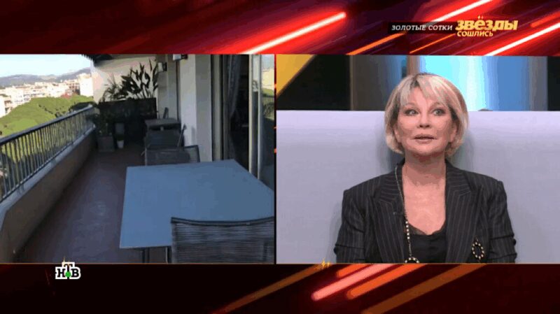 Татьяна Веденеева на террасе своего пентхауса в Ницце, кадр из программы «Звезды сошлись».