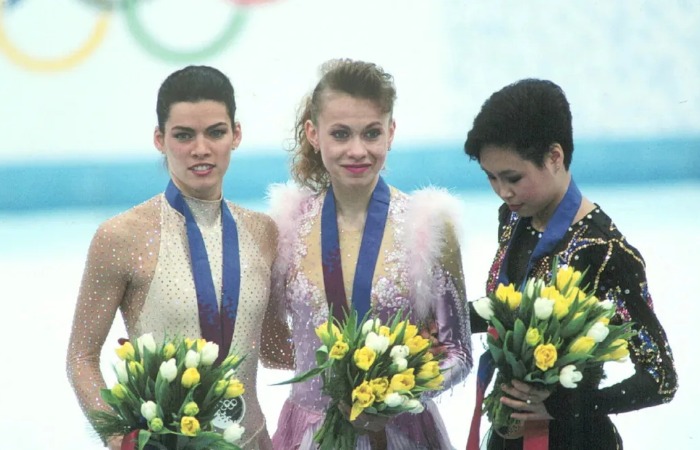 Нэнси Керриган, Оксана Баюл и Чень Лу.