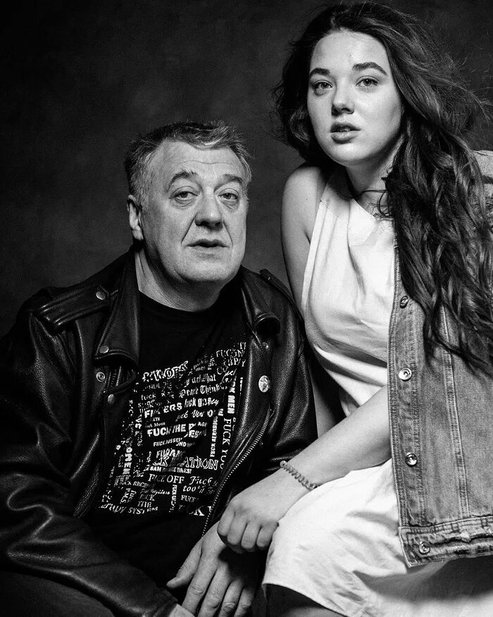 Артур Ваха с дочерью Мэри, рождённой в первом браке.