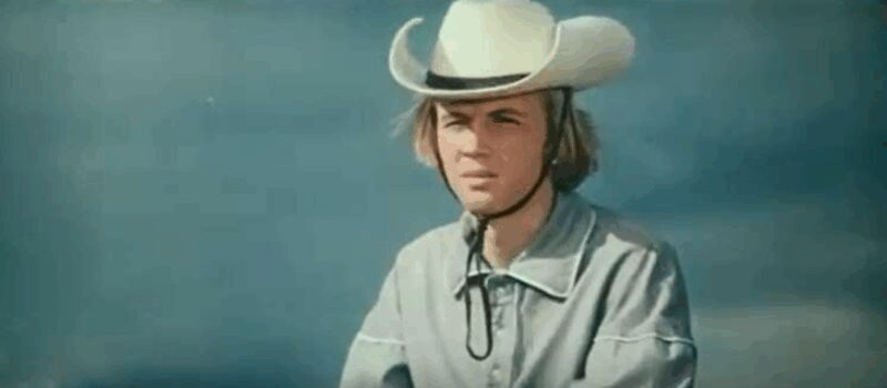 Юный Александр Милокостый на съемках приключенческой картины «Всадник без головы»