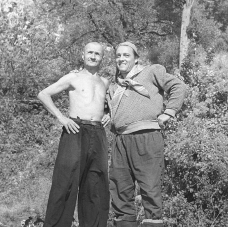 Рабочие моменты: Георгий Милляр на съемках «Марьи-искусницы».