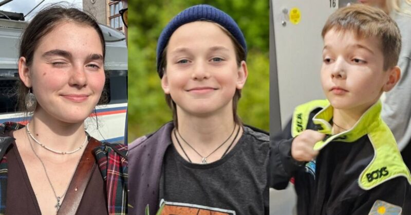 Дети Ильи Носкова и Полины Васильевой: Софья, Савва и Александр.