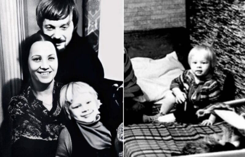 Олеся Рудакова в детстве с родителями